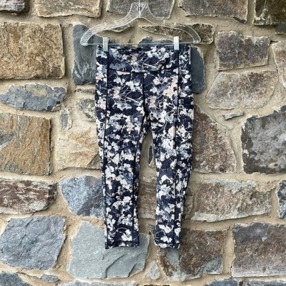 Lululemon Athletica Speed Up Crop *21" Leggings Spring Bloom Multi Print Size 6